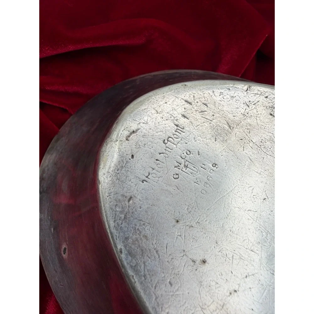 Vintage Hotel du Pont Silver Serving Tray GM Co Oval Beaded Bread Dish 03699